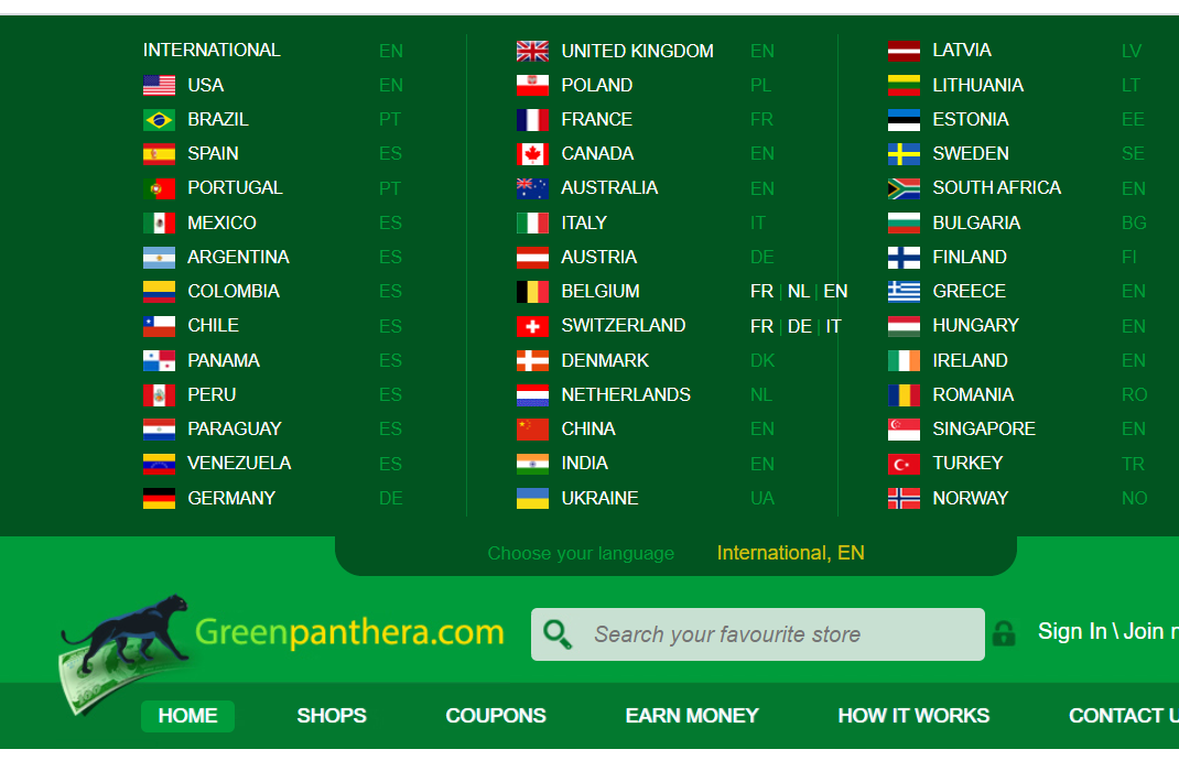 Green Panthera participating countries.