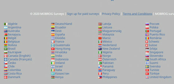 MOBROG survey reviews    This site operates in over 60 countries