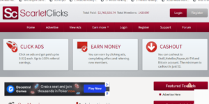 ScarletClicks A PTC Site Get Paid To Click On Ads Free To Join